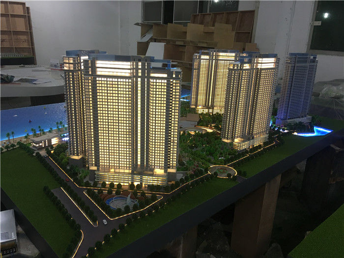 1/75 Scale Architect House House Models Builder พร้อม Light / High Rise Scale Maquette ที่อยู่อาศัย